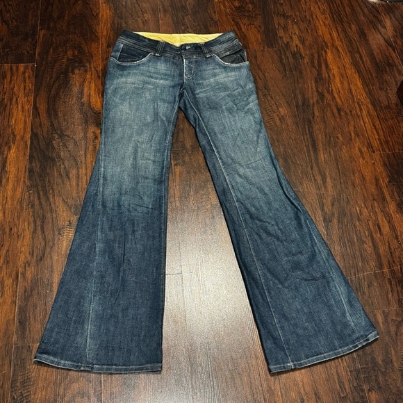 JOIE Vintage Y2K Women's Blue Wide leg Flare low rise Jeans 6 GUC - Picture 2 of 16